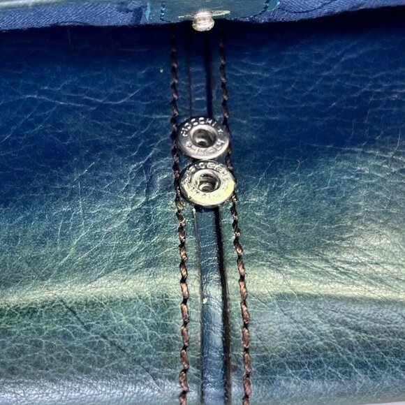 Fossil Maddox Leather Zip Around Wallet Clutch In Black Silver Trim - Picture 11 of 13